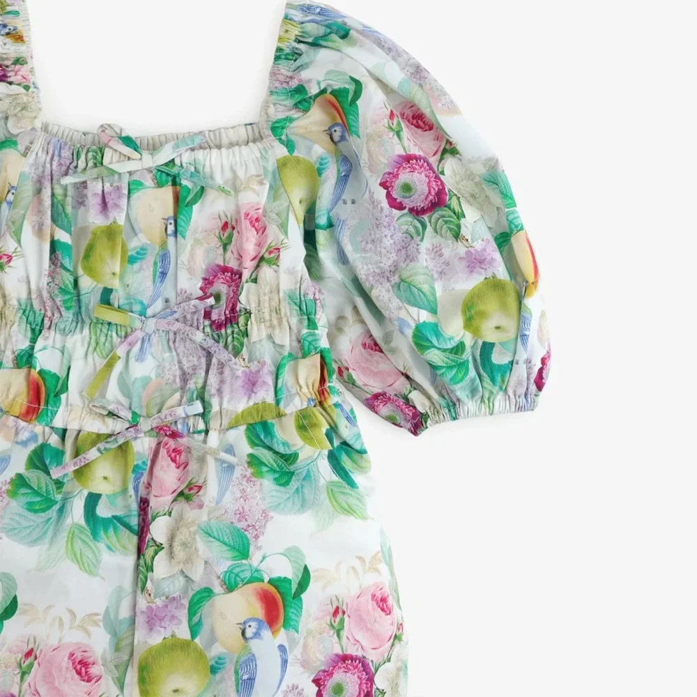 Gingersnaps girls whimsical fruit floral bird bubble romper jumper playsuit